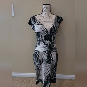 Venus Black and White Patterned Dress